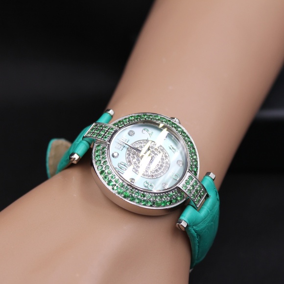 Tsavorite Diamond 3.21 Tcw. Unisex Luxury Watch main image 2